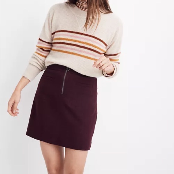 Madewell Maroon Fireside Mini Skirt (size 4) - Picture 1 of 10